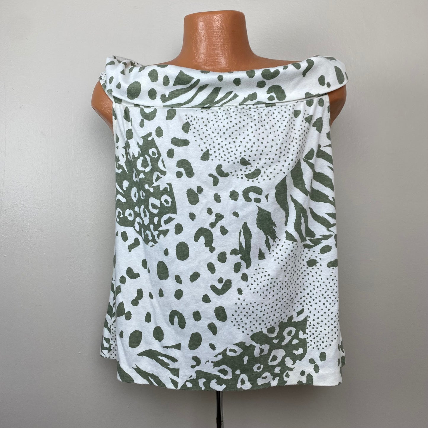 1980s/90s Animal Print Off The Shoulder Tank Top, Learner, Size Large