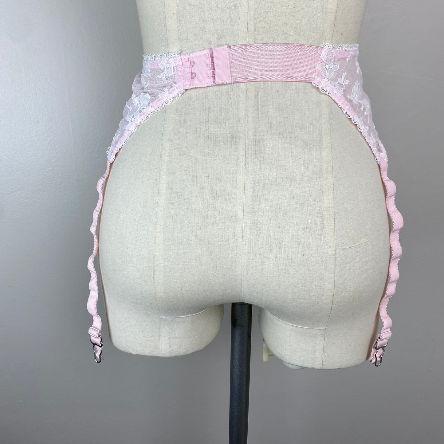 1960s Pink Lace Garter Belt, Olga Size XS