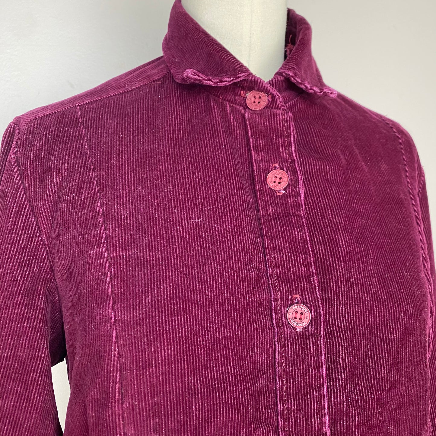 1970s Maroon Corduroy Jacket, Wrangler Misses Size Medium