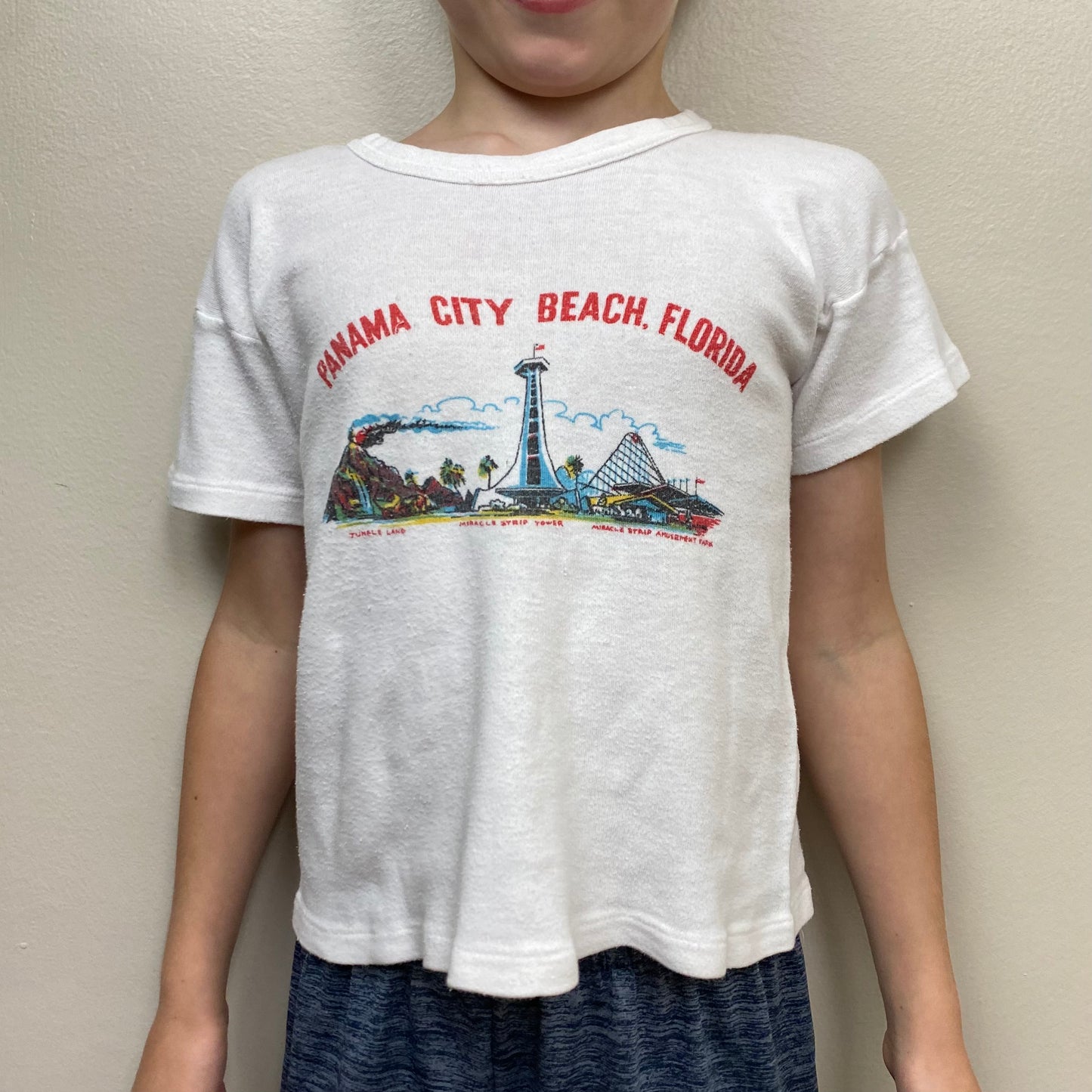 1960s Panama City Beach T-Shirt, Kids Size 8-10/Adult Size XS