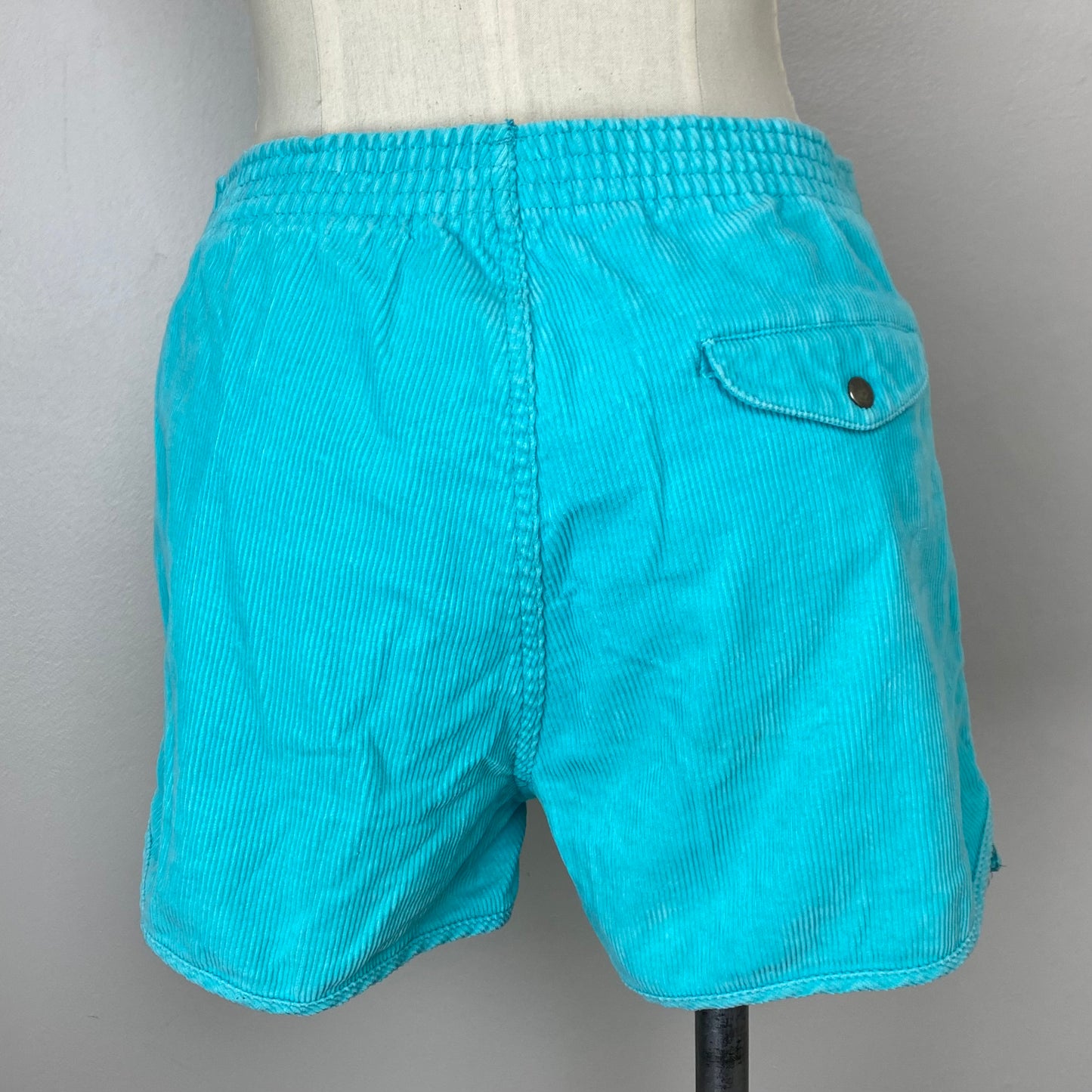 1980s Aqua Corduroy Shorts, Honors Sport, Size Small