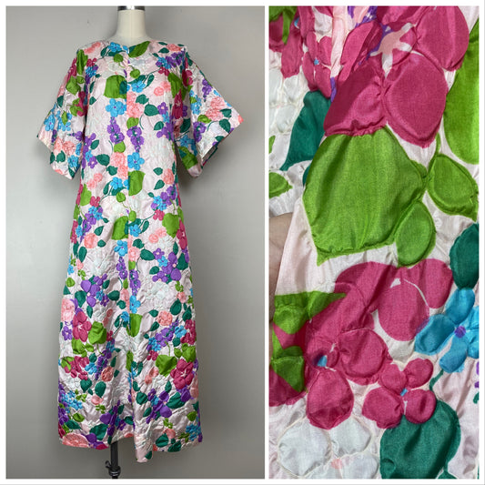 1970s Floral House Dress, The Roberie, Size Small, Robe, Kaftan