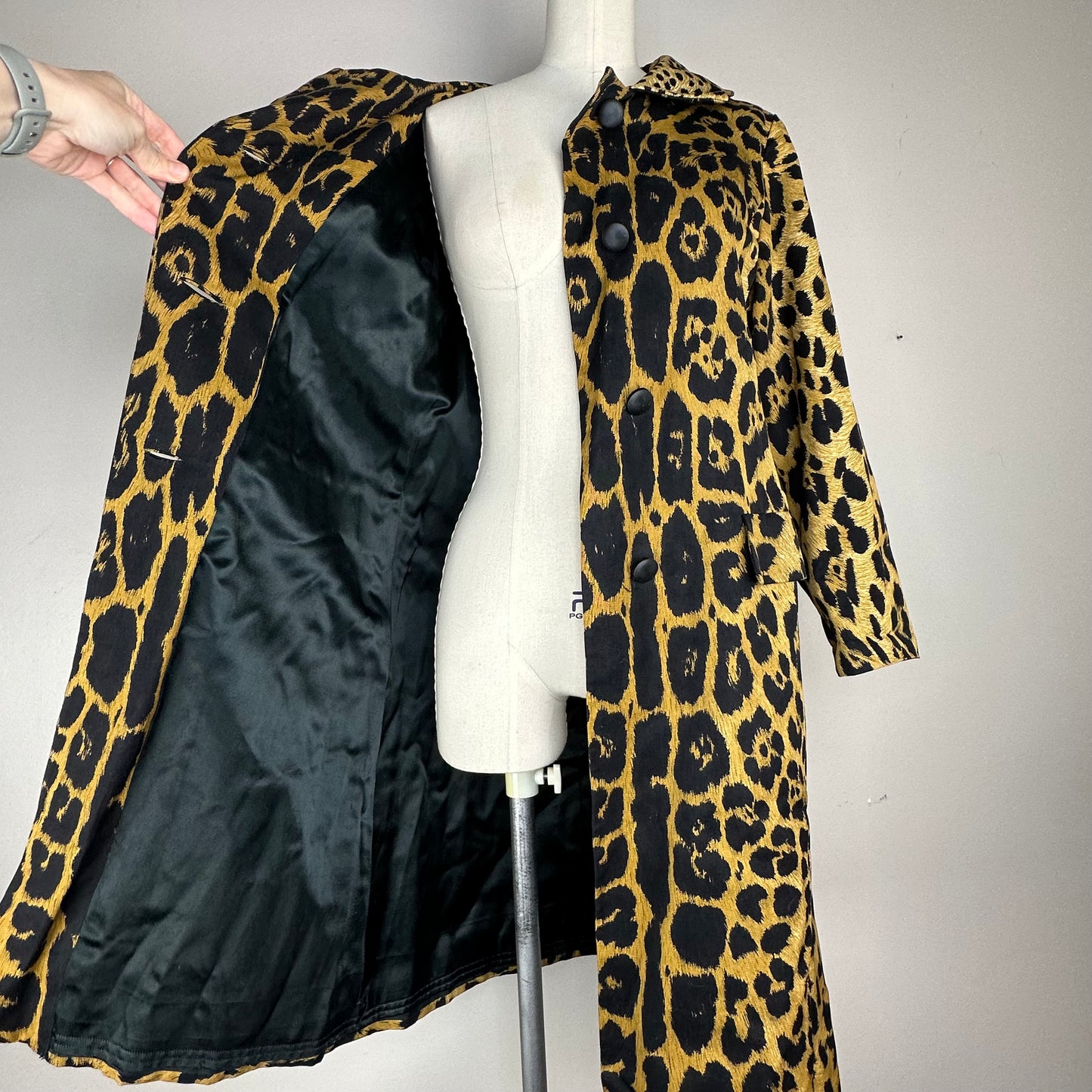 1960s Leopard Print Coat by Lawrence of London, Size Small, Neiman Marcus