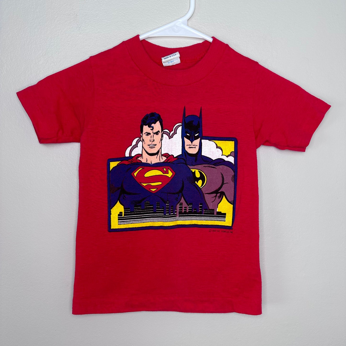 1980s Superman and Batman T-Shirt, Kids Size 5, DC Comics