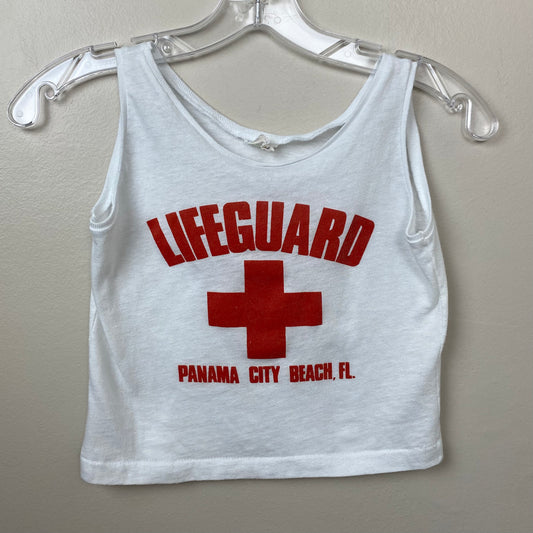 1980s/90s Lifeguard Tank Top, Panama City Beach, Kids Size 6-8/Adult XS