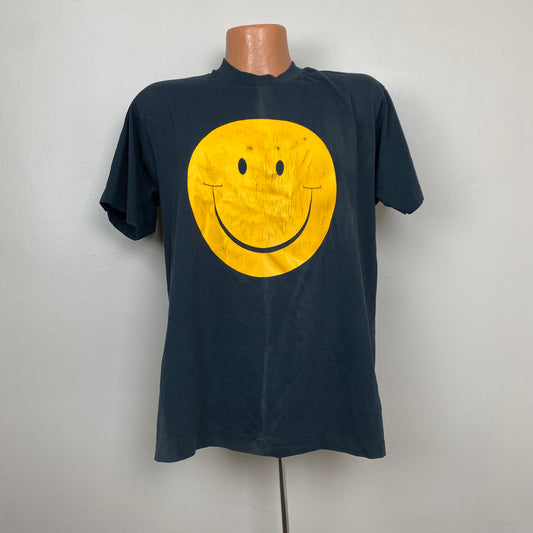 1990s Smiley Face T-Shirt, Screen Stars Best Size Large, Distressed