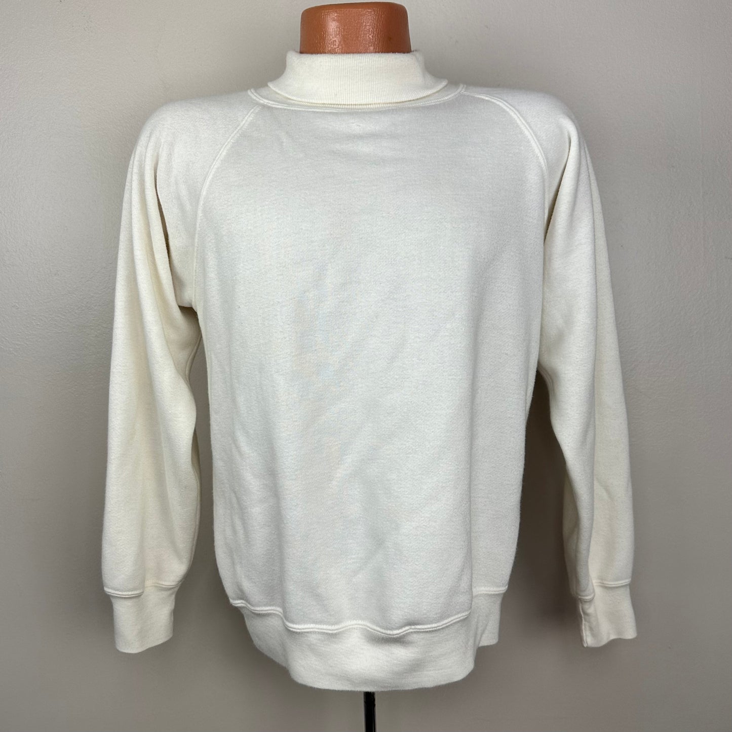 1960s White Blank Turtleneck Sweatshirt, Gordon Size Medium