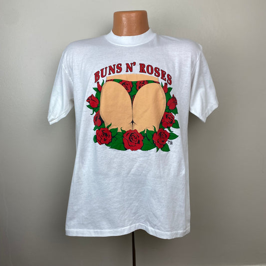 1980s Buns N Roses T-Shirt, Size Large, Guns N Roses Parody