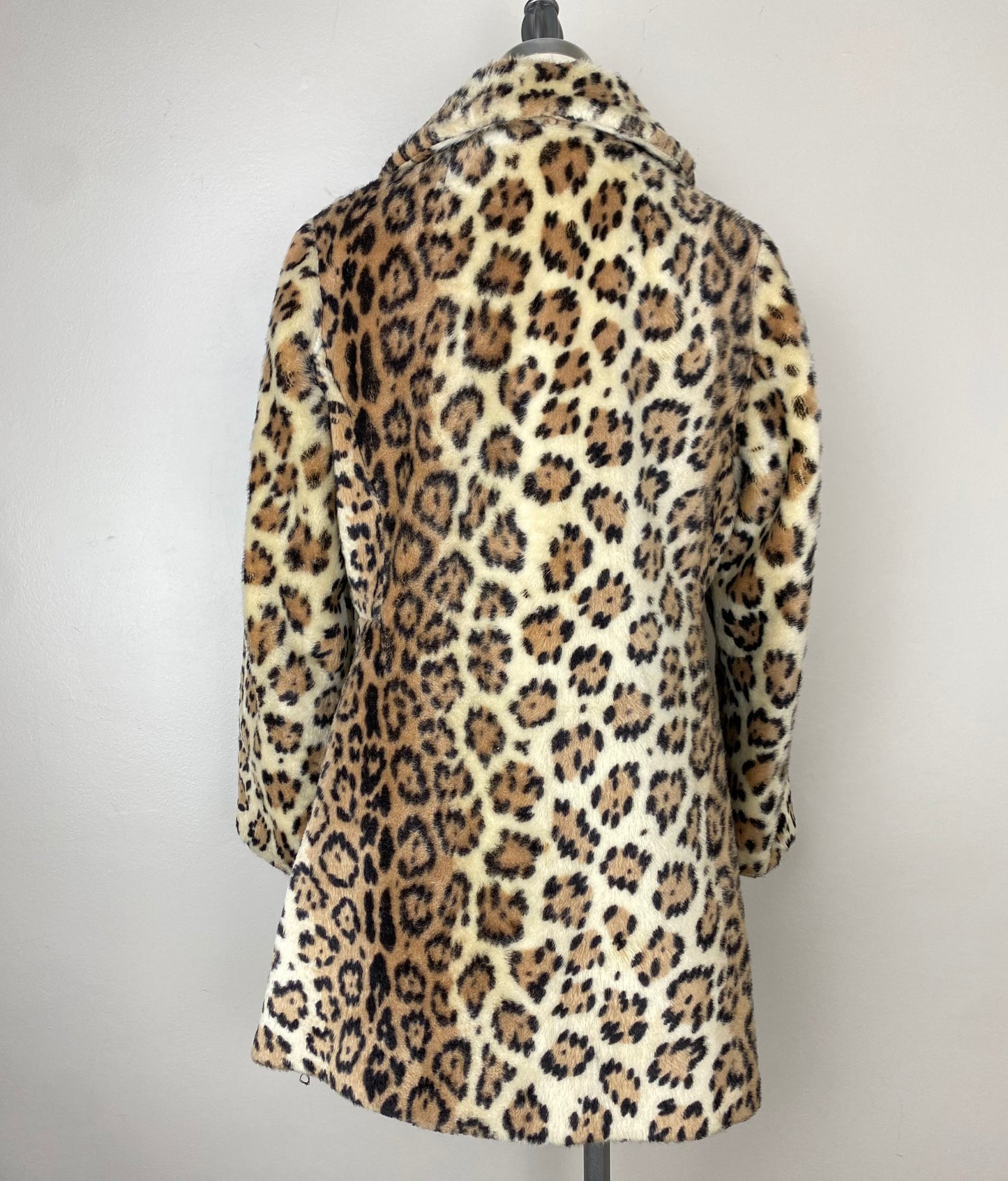 1960s/70s Leopard Print Faux Fur Coat, La Sport, Size XS-Small