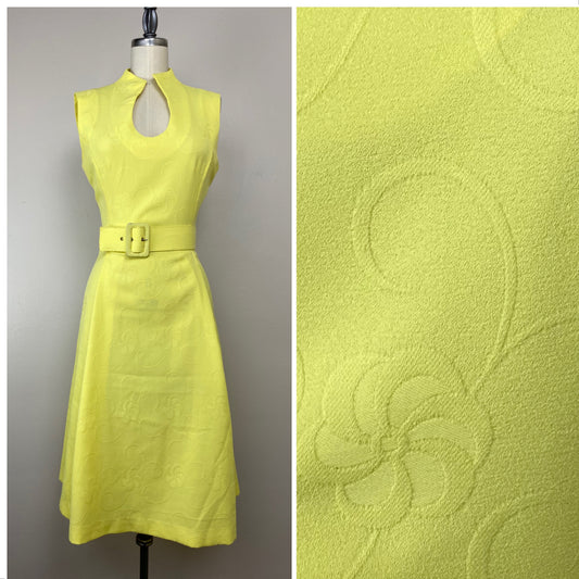 1970s Bright Yellow Dress, Size S/M