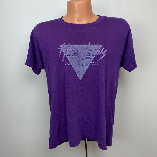 1980s Huey Lewis and the News T-Shirt, Size Medium, Sports Tour 84, Paper Thin