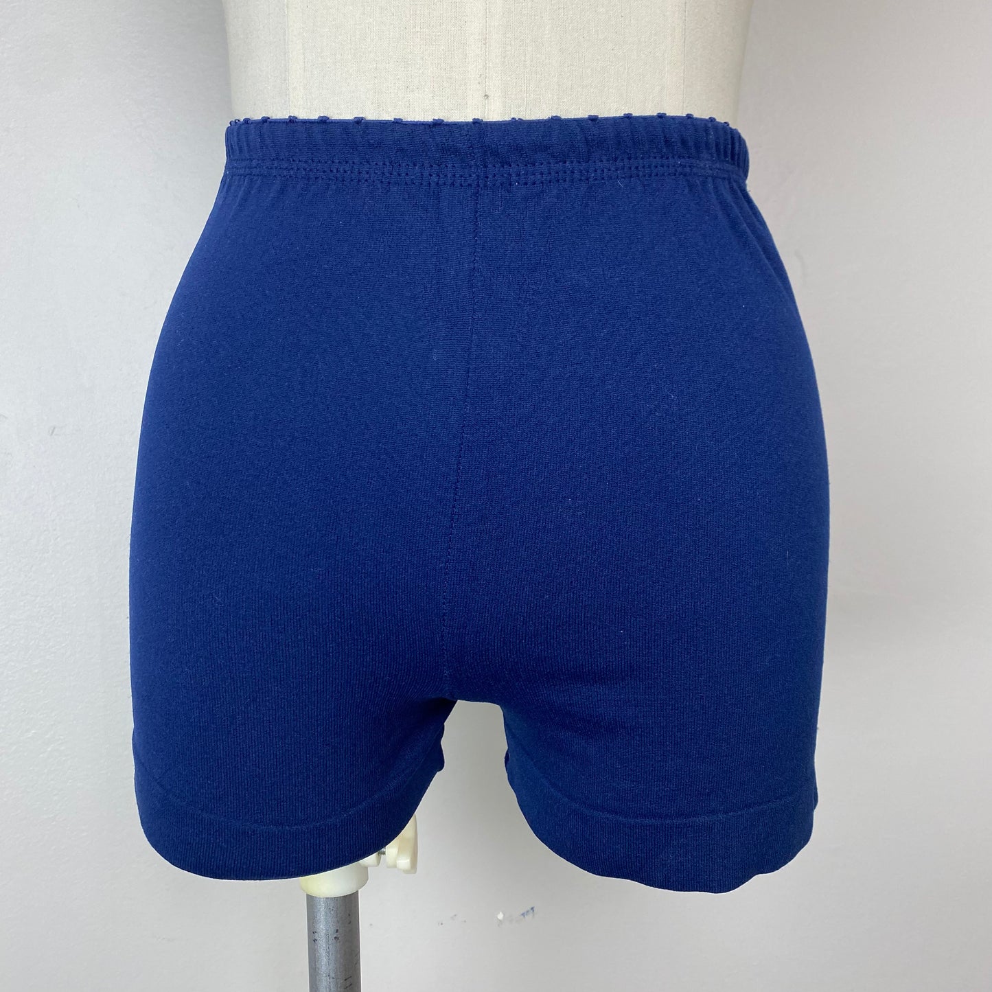 1960s Navy Blue Knit Danskin Shorts, Size XS